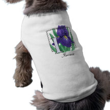 I für Iris-Blumen-Monogramm Hund T-shirt