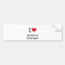 I heart My Political Party Agent Bumper Sticker