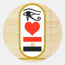I Herz Ägypten Runde Sticker