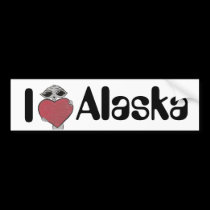 I Herz-Alaska-alien autoaufkleber