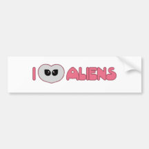 I Herz-Außerirdische-Stoßaufkleber Autosticker