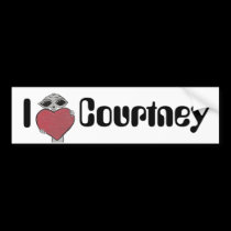 I Herz Courtney alien autoaufkleber