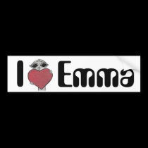 I Herz-Emma-alien autoaufkleber