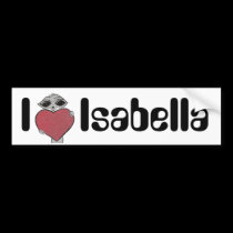 I Herz-Isabella-alien autoaufkleber