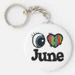 I Herz (Liebe) Juni Schlüsselbänder