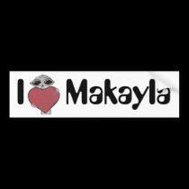 I Herz Makayla alien autoaufkleber