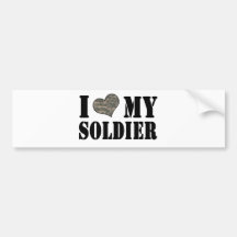 I Herz mein Soldat Auto Sticker