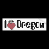 I Herz-Oregon-alien autoaufkleber