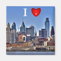 I Herz Philly Skyline HDR-Magnet Kühlschrankmagnete