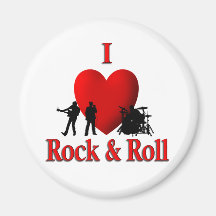 I Herz-Rock u. Rolle Kühlschrankmagnet