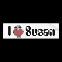 I Herz-Susan-alien autoaufkleber
