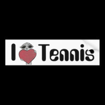 I Herz-Tennis-alien autoaufkleber