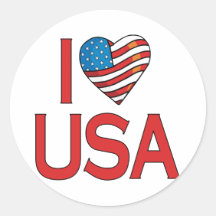 I Herz USA Runder Sticker