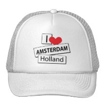I Liebe Amsterdam Holland Trucker Mützen