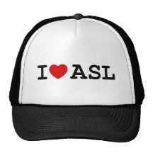 I Liebe ASL Baseball Mütze
