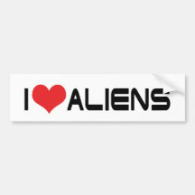 I Liebe-Außerirdische-Stoßaufkleber Autosticker
