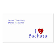 I Liebe Bachata lateinischer Tanz-Lehrer kundenger Visitenkarten Vorlagen