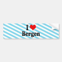 I Liebe Bergen, Norwegen Auto Aufkleber