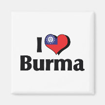 I Liebe-Birma-Flagge Magnets