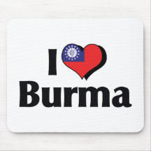 I Liebe-Birma-Flagge Mauspads
