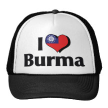 I Liebe-Birma-Flagge Truckermütze