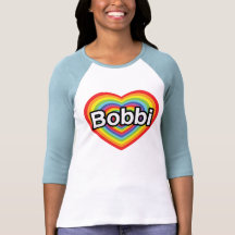 I Liebe Bobbi: Regenbogenherz T-shirts