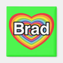 I Liebe Brad: Regenbogenherz Kühlschrankmagnete