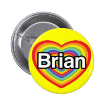 I Liebe Brian: Regenbogenherz Button