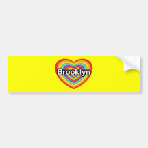 I Liebe Brooklyn: Regenbogenherz Autoaufkleber