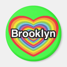 I Liebe Brooklyn: Regenbogenherz Kühlschrankmagnete