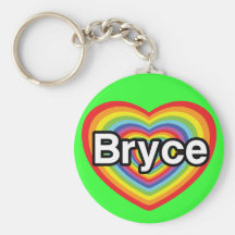 I Liebe Bryce: Regenbogenherz Schlüsselbänder