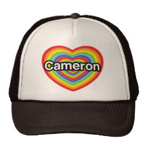 I Liebe Cameron: Regenbogenherz Retrokultmütze