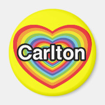 I Liebe Carlton: Regenbogenherz Magnete