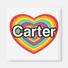 I Liebe Carter: Regenbogenherz Kühlschrankmagnet