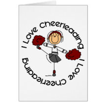 I Liebe-Cheerleading Strichmännchen-Cheerleader Karten