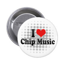 I Liebe-Chip-Musik Anstecknadelbutton