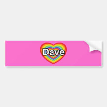 I Liebe Dave: Regenbogenherz Auto Aufkleber
