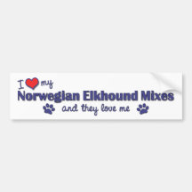 I Liebe, die mein norwegisches Elkhound mischt (me Autoaufkleber