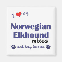 I Liebe, die mein norwegisches Elkhound mischt (me Kühlschrankmagnete