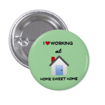 I Liebe, die zu Hause Knopf-lt Green Background be Anstecknadelbuttons