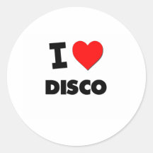 I Liebe-Disco Runde Aufkleber