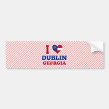I Liebe Dublin, Georgia Auto Aufkleber