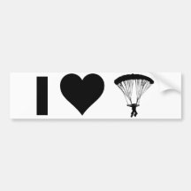 I Liebe-Fallschirmspringen Auto Sticker