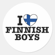 I Liebe-finnische Jungen Runde Sticker