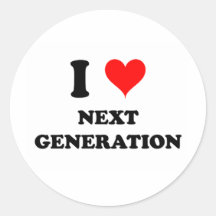 I Liebe-folgende Generation Runde Aufkleber