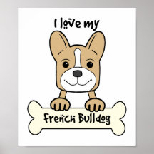 I Liebe-französische Bulldogge Posterdrucke