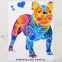 I Liebe-französische Bulldoggen Bedruckte Flyer