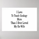 I Liebe, Geologie zu unterrichten mehr als liebte  Posterdruck