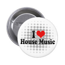 I Liebe-Haus-Musik Anstecknadelbuttons