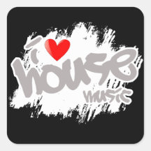 I Liebe-Haus-Musik Aufkleber